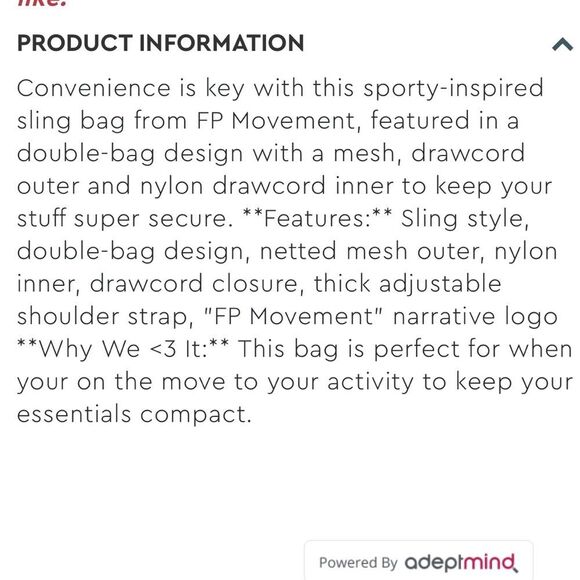 Free People Movement Black Mesh Sling Bag - Picture 5 of 5